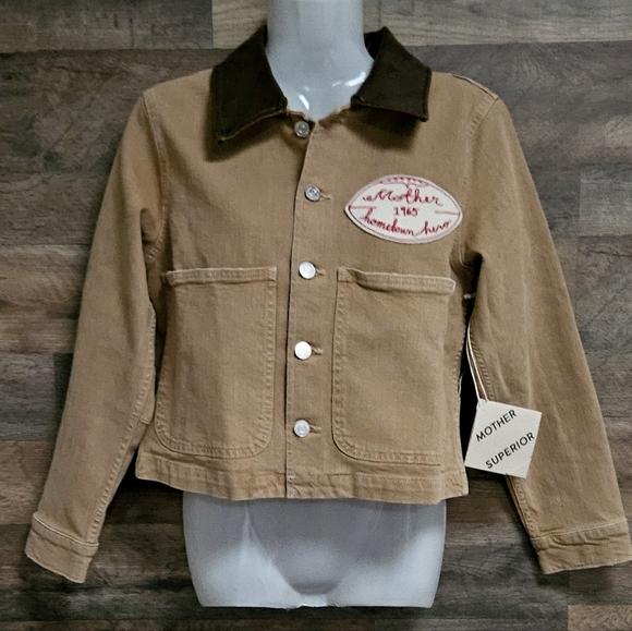 MOTHER Utility Jacket in Tan with Brown Accents - Picture 7 of 11